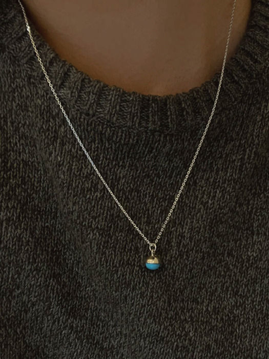 [92.5 silver]turquoise bell necklace
