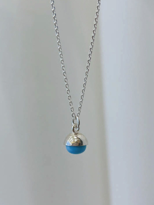 [92.5 silver]turquoise bell necklace