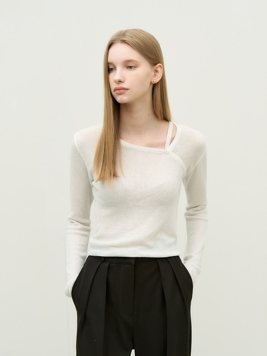 Cozy button layered summer knit - ivory