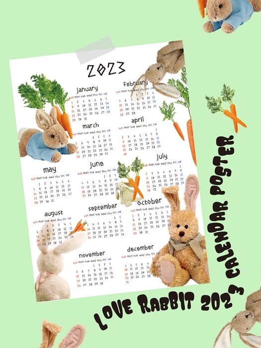 Love Rabbit 2023 Calendar Poster