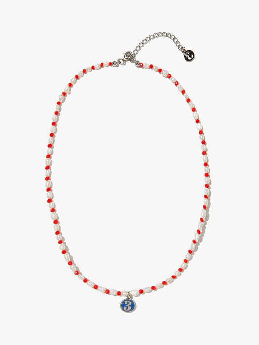P.S(Pearl shell) / Youthful necklace / Red
