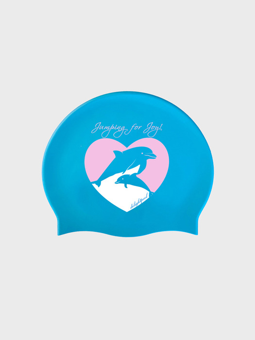 Dolphin Heart Swim Cap - Blue