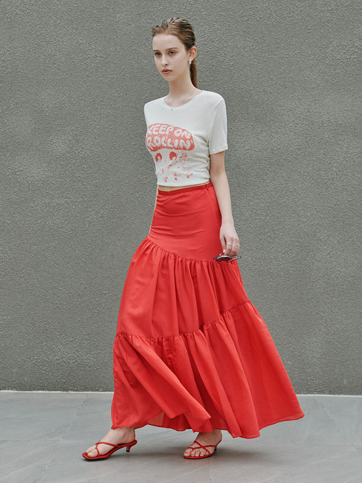 Full Shirring Maxi Skirt [3color]
