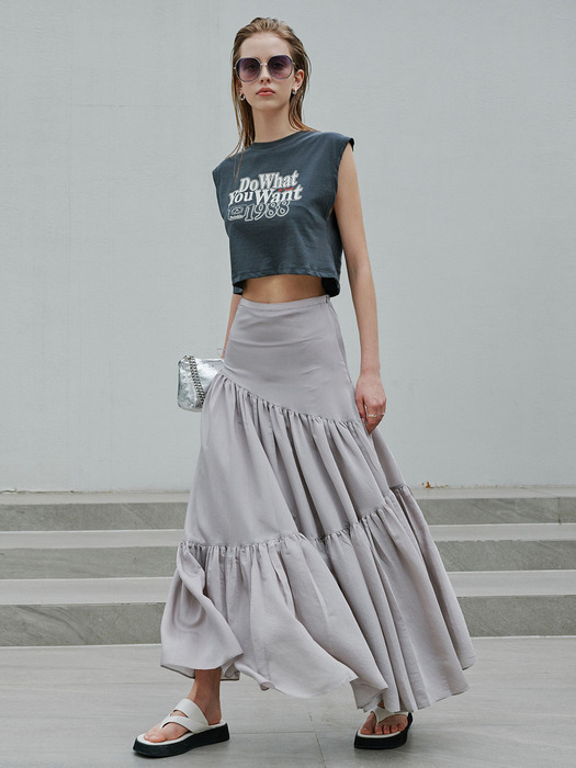 Full Shirring Maxi Skirt [3color]