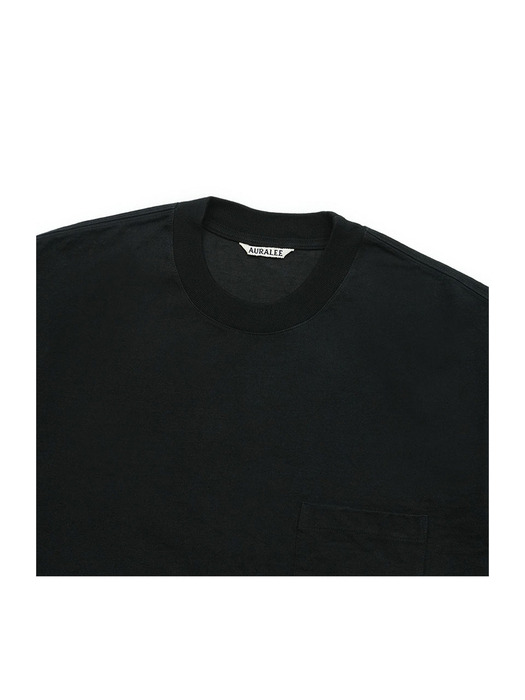 오라리 남녀공용 코튼 저지 티셔츠  블랙 A23ST01SU-BK