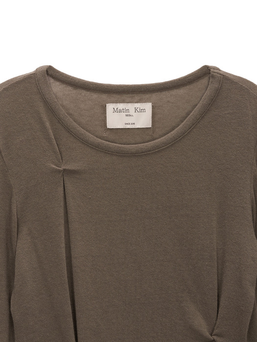 PINCHED SLIM TOP IN KHAKI
