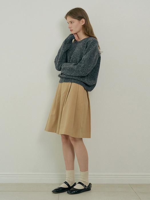 W Spotted Lams Wool Knit_Smoked Pearl