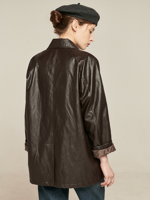 [단독]Eco(Vegan) Leather Half Jacket_2color
