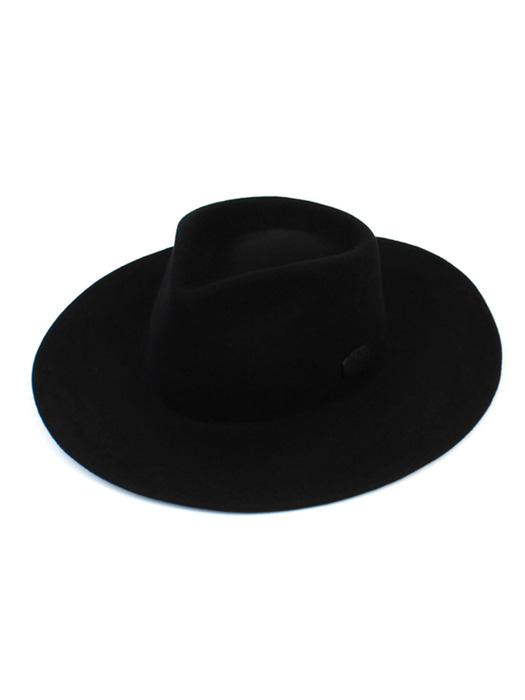 V Black Wool Fedora 울페도라