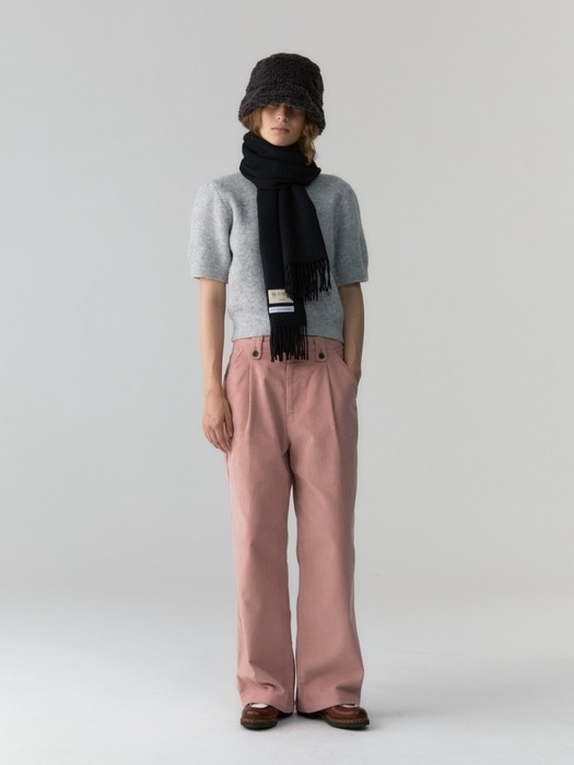 corduroy wide pants - indie pink