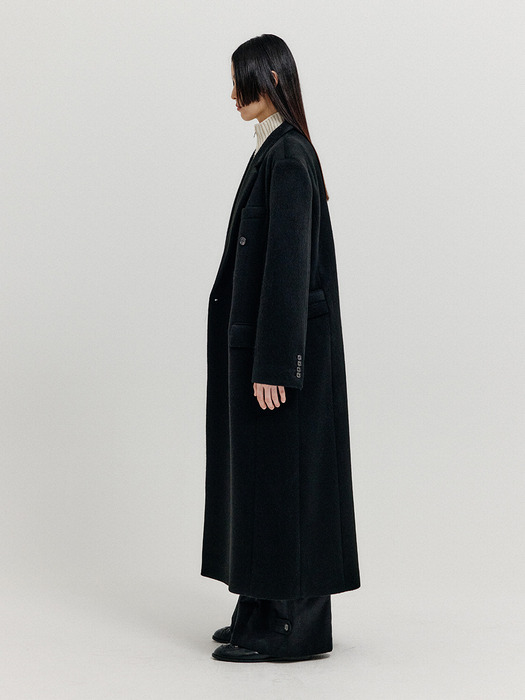 XENNA Double-Breasted Coat - Black