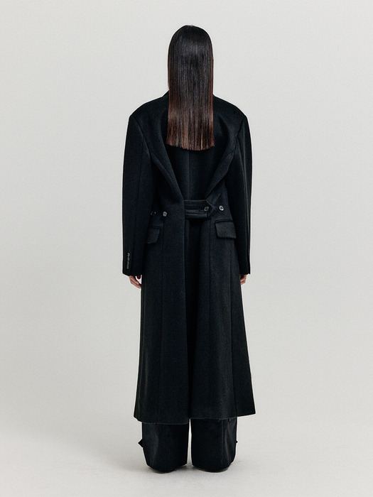 XENNA Double-Breasted Coat - Black