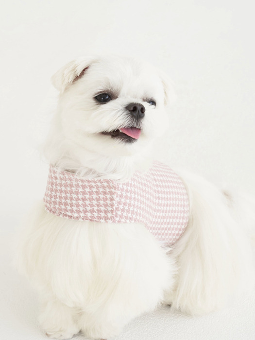 Hound Pattern Harness - CREAM PINK