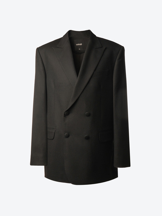 Double-Breasted Cashmere Blazer[Black(UNISEX)]_UTH-FB61