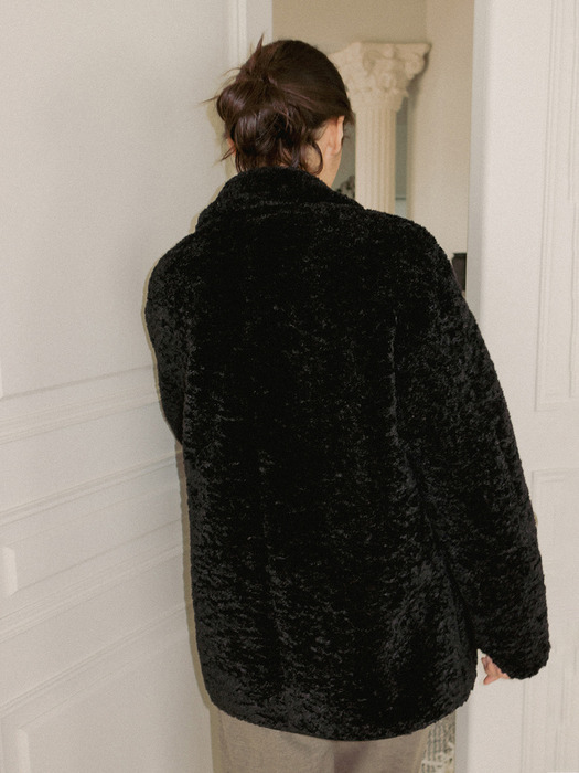 Reversible shearling jacket (black)