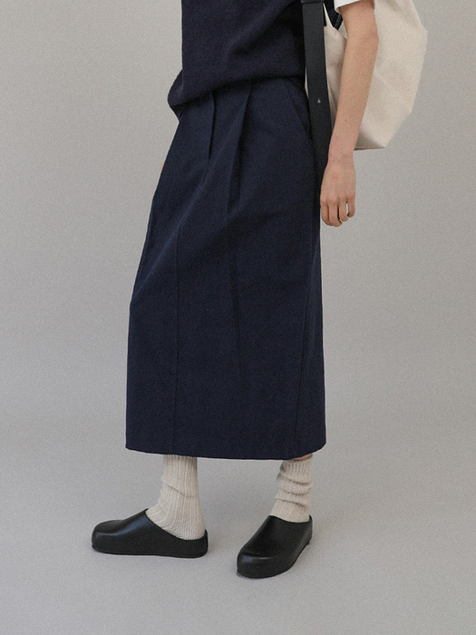 Le cotton skirt_navy