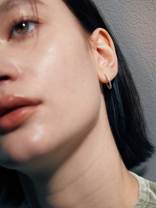 [925 silver] Deux.silver.182 / anse dew earring (large ver.)