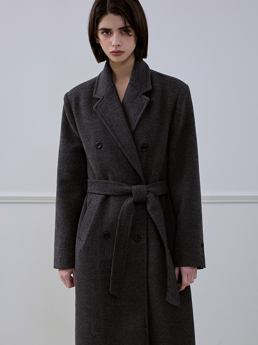 Wool Maxi Coat [Charcoal]