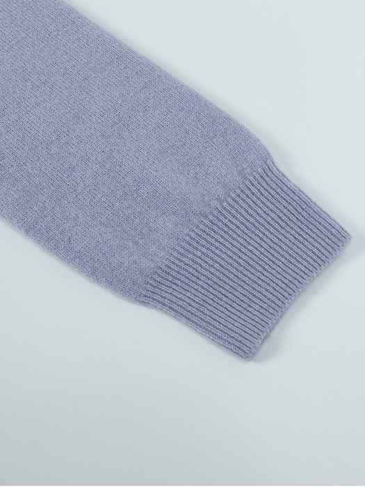 24SS 100% Wool V-Neck Sleeve Sweater - Lavender