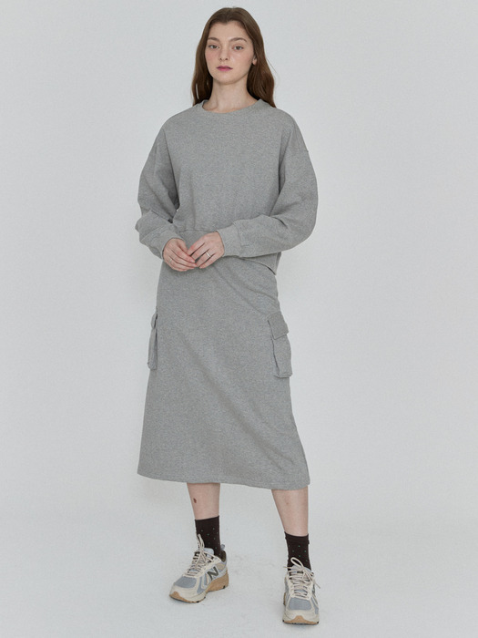 Pouch pocket skirt - Gray