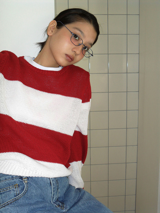 BE KIND Striped Knit (RED)