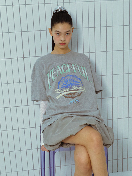 Peaceful Graphic T-shirt in Grey VW4SE026-12