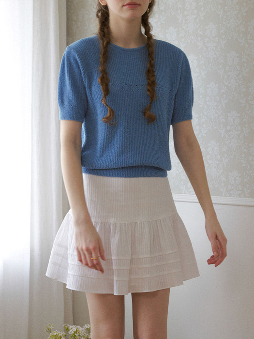 Pintuck Lace Skirt [WHITE]