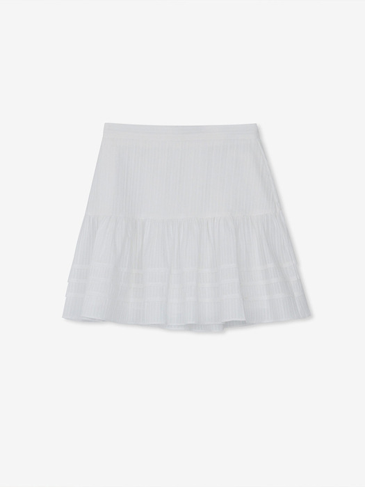 Pintuck Lace Skirt [WHITE]