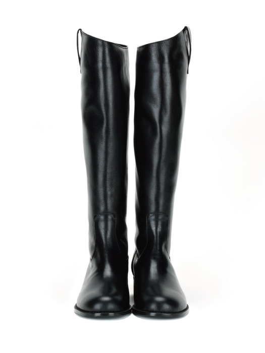 LEATHER RIDING BOOTS (BLACK)