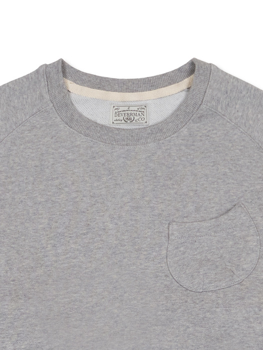 cotton short pocket sweat shirts (melange gray)