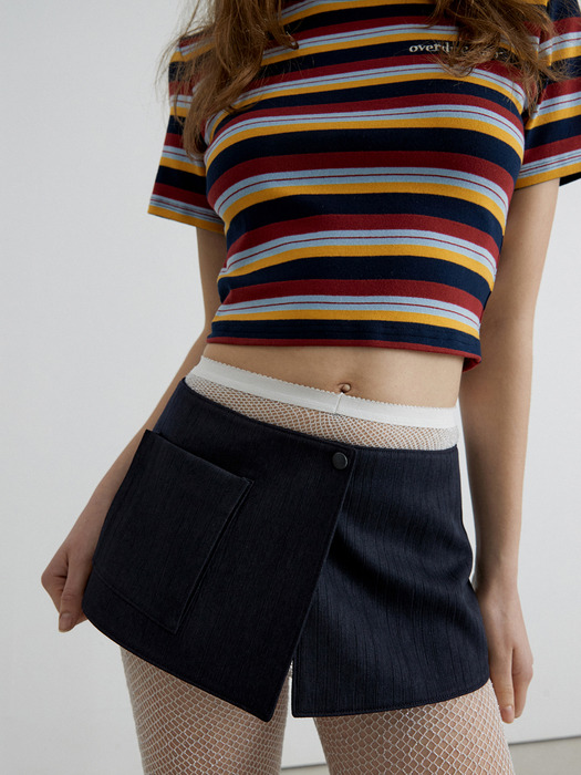 STRIPE CROP T-SHIRT_NAVY