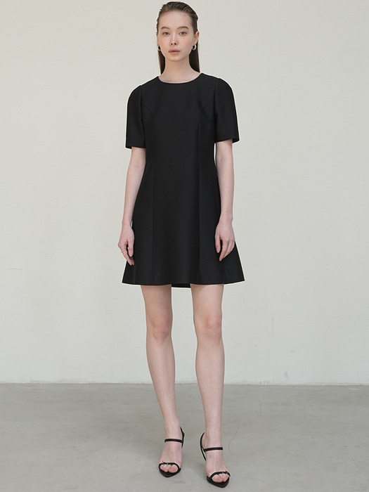 Mikado Silk Mini Dress Black