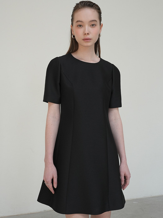 Mikado Silk Mini Dress Black