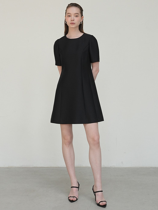 Mikado Silk Mini Dress Black
