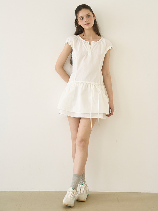 [재입고완료] Charlotte Shirring Dress (White)