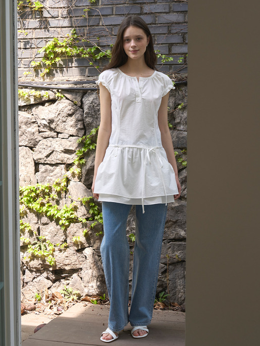 [재입고완료] Charlotte Shirring Dress (White)