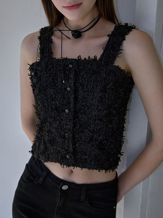 Tweed Sleeveless [Black]