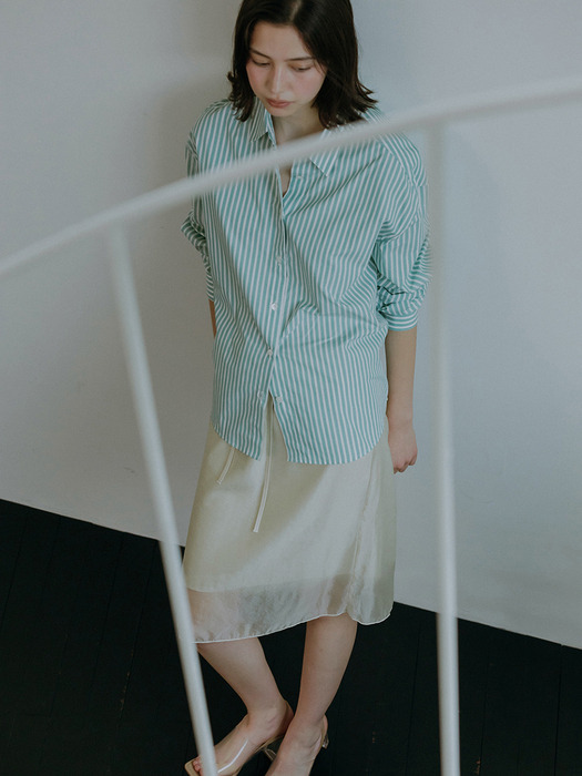 Stripe shirt by ICHIMEN (green)