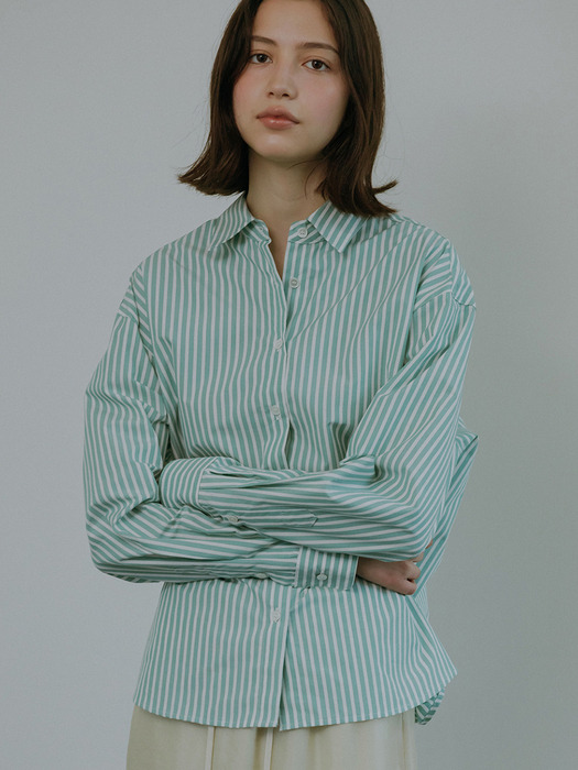 Stripe shirt by ICHIMEN (green)