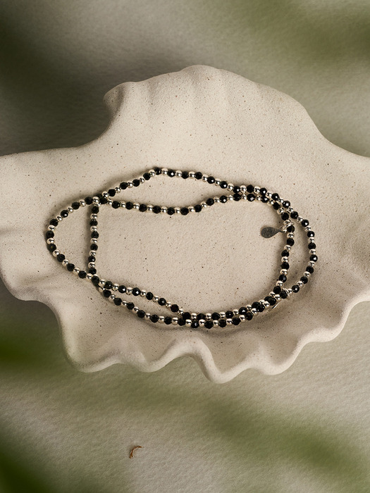 [sv925] black crystal bracelet