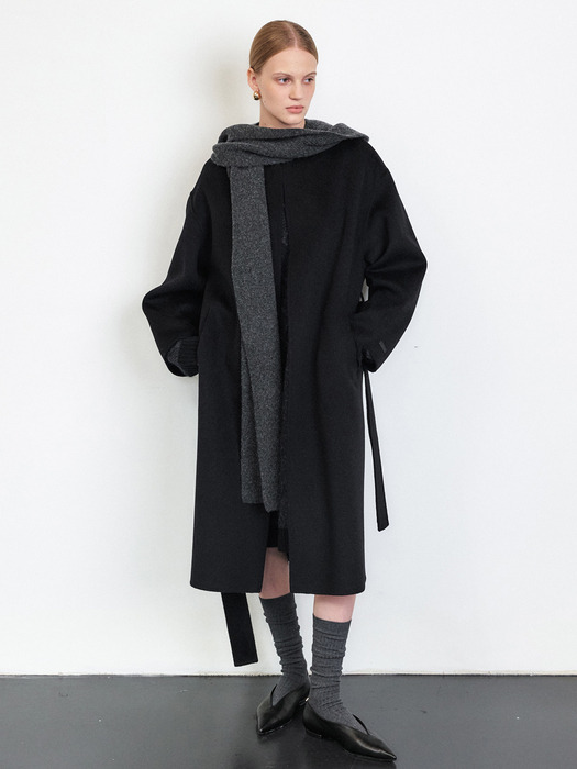 CASHMERE BLENDED HOOD MUFFLER [4COLORS]