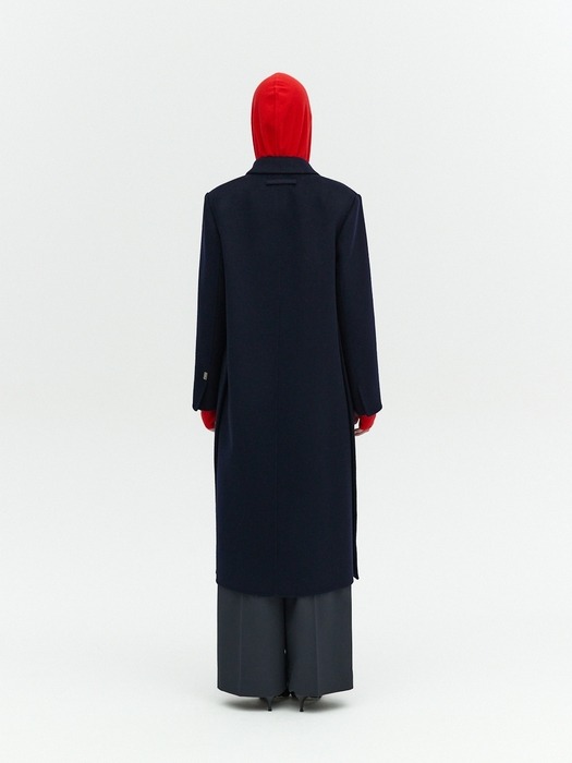 DEEP SLIT SIDE SINGLE COAT_DARK NAVY