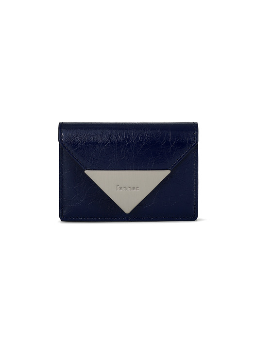 CRINKLE TRIANGLE TRIPLE WALLET D - NAVY BLUE