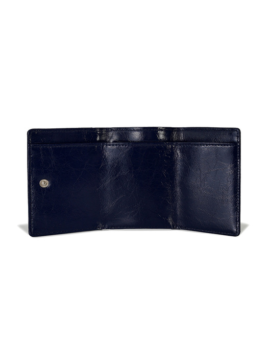 CRINKLE TRIANGLE TRIPLE WALLET D - NAVY BLUE