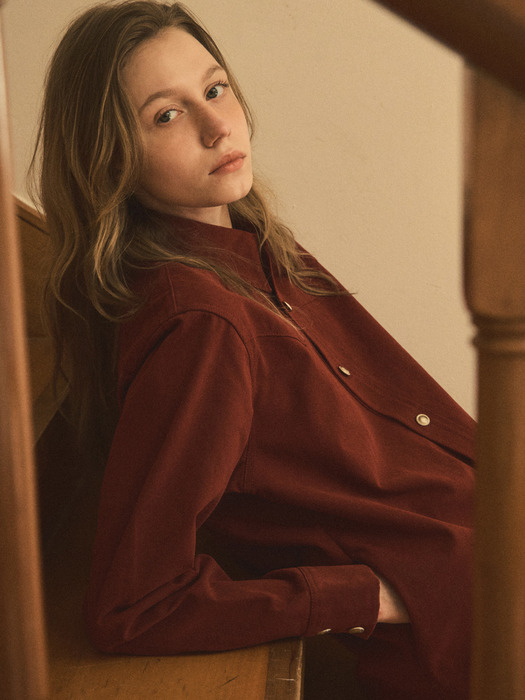 western pitch shirt_Burgundy