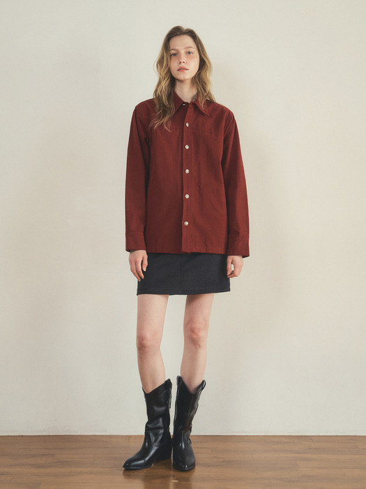 western pitch shirt_Burgundy