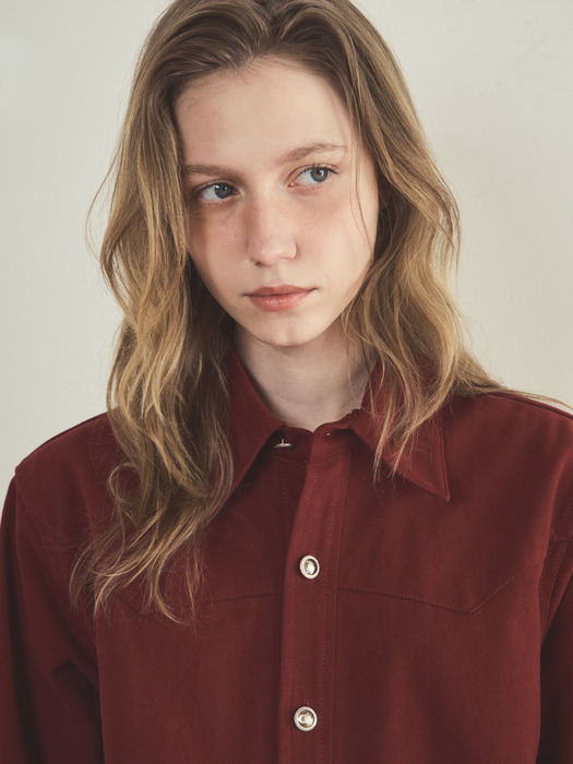 western pitch shirt_Burgundy