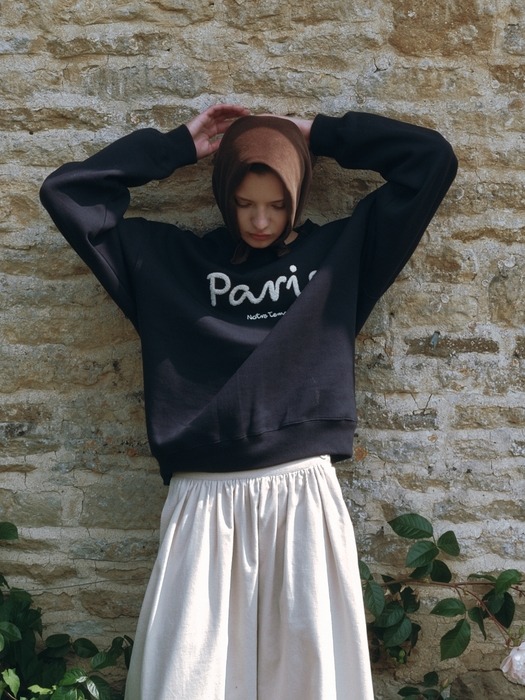 boucle lettering sweatshirt - navy