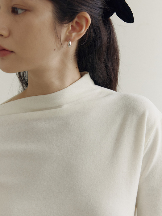 Unbalanced Neck long Sleeve T-Shirts_4color