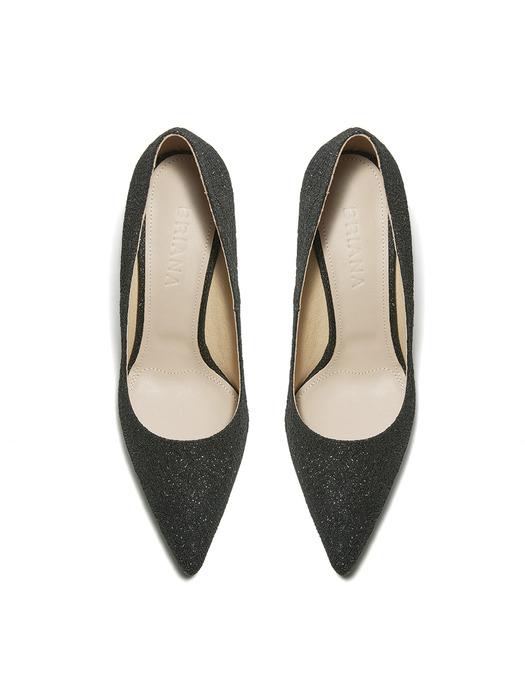 Briana Classic Stiletto_Black Glitter Mesh